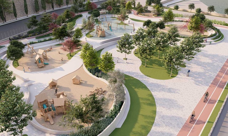 Stadtpark im Kreuzfahrtbereich